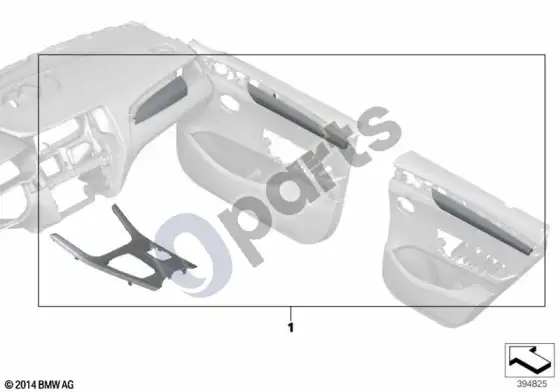 BMW X3 F25 m performance salono apdailos detalės – schema