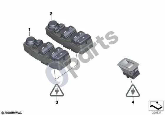 BMW X3 F25 valdymo blokas, jungiklių blokas, durys; ... - 2014.04 – schema