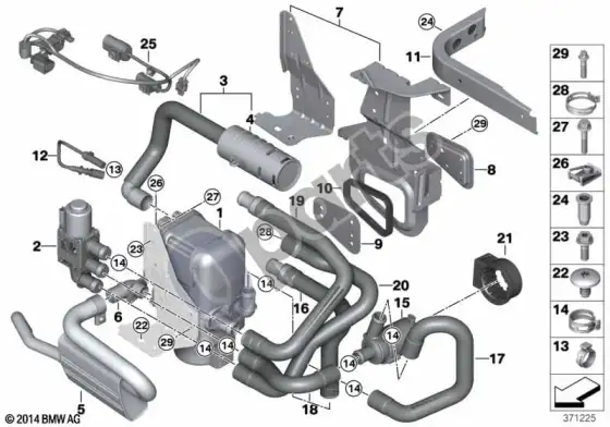 BMW X3 F25 papildomas šildymas – schema