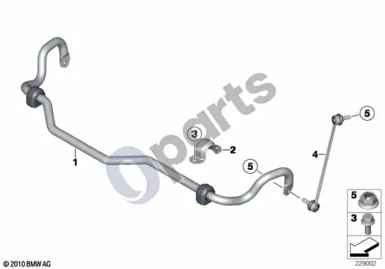 BMW X3 F25 priekinis stabilizatorius – schema