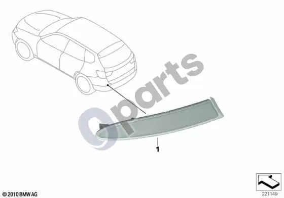 BMW X3 F25 šviesos atšvaitas; 2014.04 - ... – schema