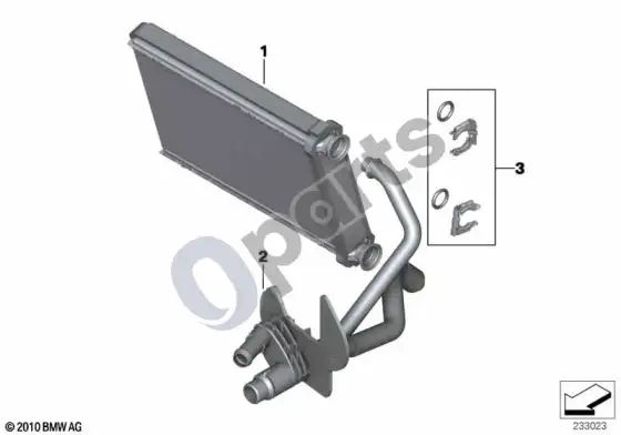 BMW X3 F25 šildytuvo radiatorius – schema