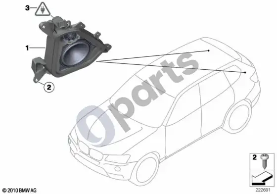 BMW X3 F25 atskiros dalys, garsiakalbis, d statramstis – schema
