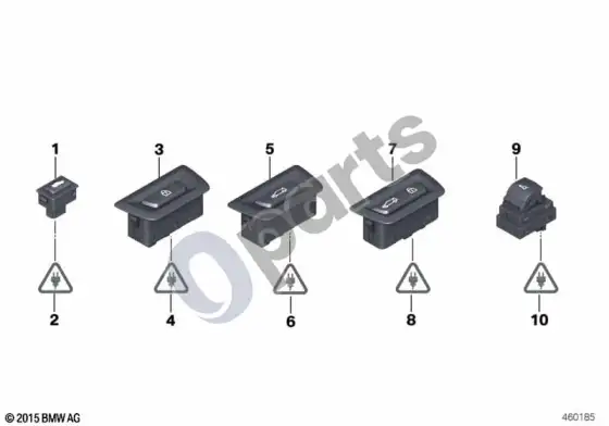 BMW X3 F25 jungiklis, uždarymo sistemos – schema