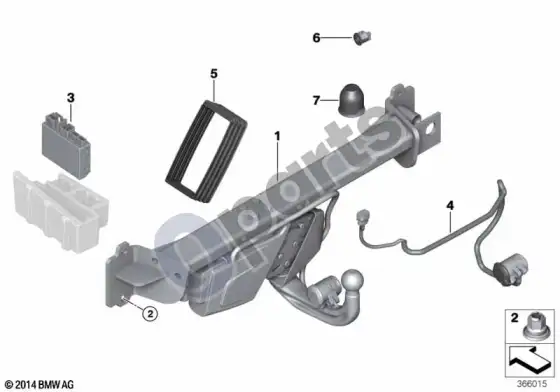 BMW X3 F25 vilkimo kablys, elektra atlenkiamas; 2014.04 - ... – schema