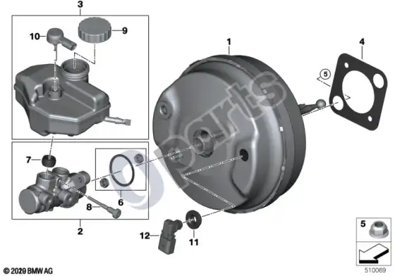 BMW X3 G01 stabdžių stiprintuvas – schema