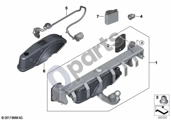 BMW X3 G01 vilkimo kablys, elektra atlenkiamas – schema