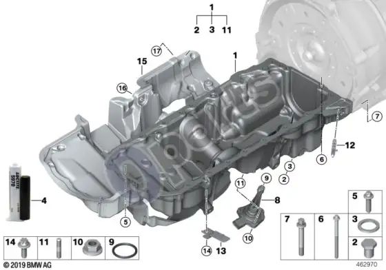 BMW X3 G01 alyvos karteris – schema