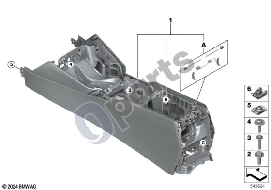 BMW X3 G45 centrinė konsolė – schema