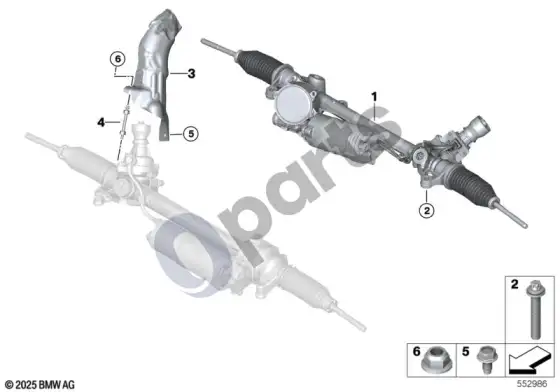BMW X3 G45 elektrinė vairo sistema – schema