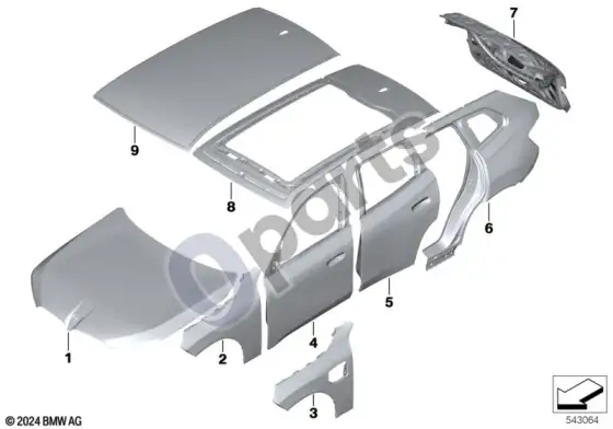 BMW X3 G45 išorinė plokštė – schema