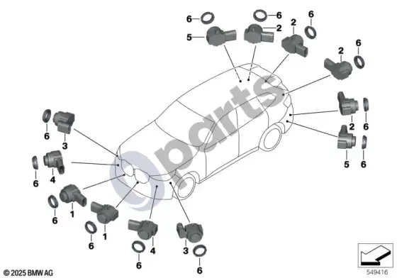 BMW X3 G45 parkavimo atstumo kontrolė – schema