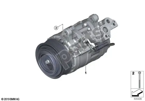 BMW X4 G02 oro kondicionieriaus kompresorius – schema
