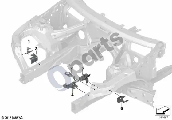 BMW X4 G02 priekinis kėbulo laikiklis – schema