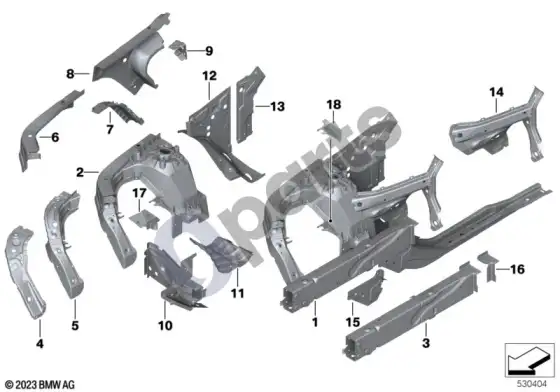 BMW X4 G02 ratų arka/variklio atrama – schema