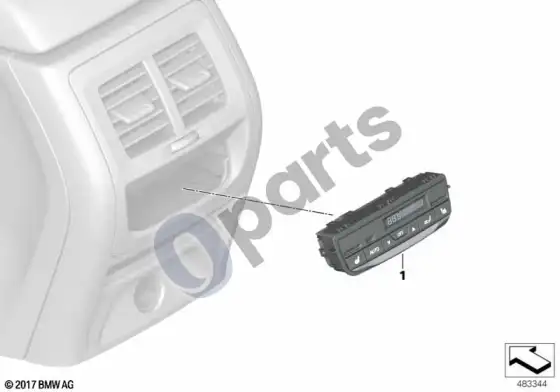 BMW X4 G02 šildymo / oro kondicionieriaus valdymas, galinis – schema