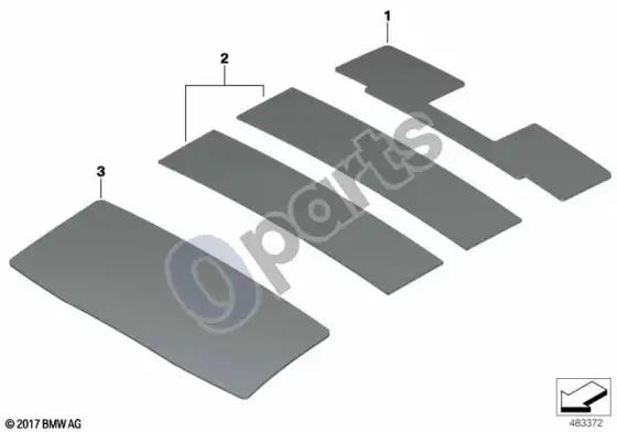 BMW X4 G02 stogo garso izoliacija – schema