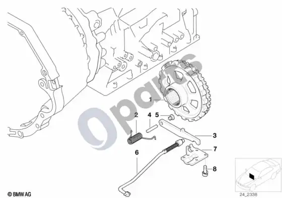 BMW X5 E53 A5S440Z stovėjimo fiksatorius – schema