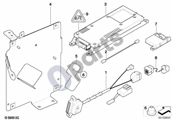 BMW X5 E53 atskiros dalys, SA 630, bagažinė – schema