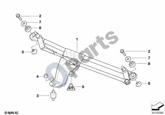BMW X5 E53 atskiros valytuvo dalys – schema