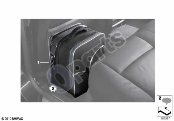 BMW X5 E53 batų dėklas – schema