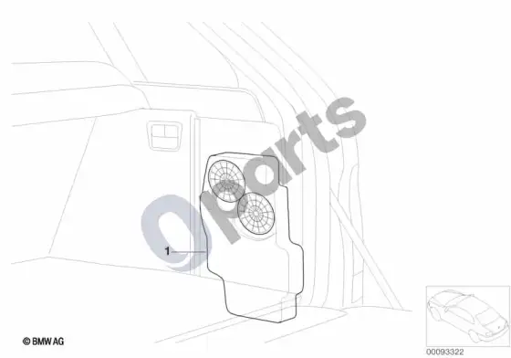 BMW X5 E53 BMW žemųjų dažnių garsiakalbis – schema