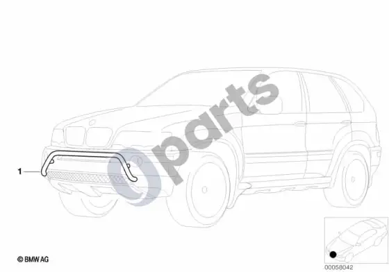 BMW X5 E53 priekinis apsauginis lankas; ... - 2001.12 – schema