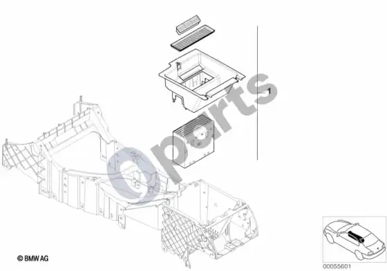 BMW X5 E53 CD laikiklio papildomas montavimas – schema