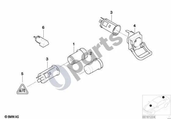BMW X5 E53 cigarečių žiebtuvėlis / lizdai – schema