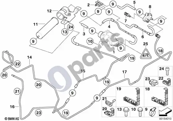 BMW X5 E53 kuro filtras / dyzelino siurblys / vamzdynai – schema