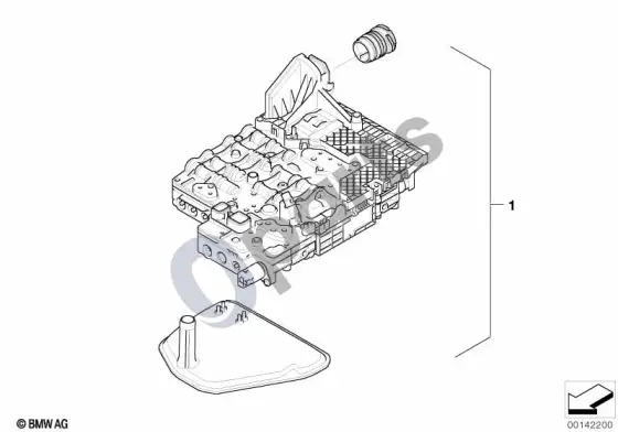 BMW X5 E53 GA6HP26Z mechatronika, visų ratų pavara – schema