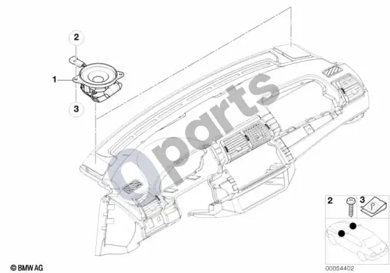 BMW X5 E53 garsiakalbis, prietaisų skydelis – schema