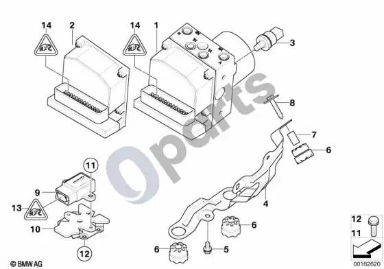 BMW X5 E53 DSC hidraulinis blokas / valdymo blokas / tvirtinimas; ... - 2003.10 – schema