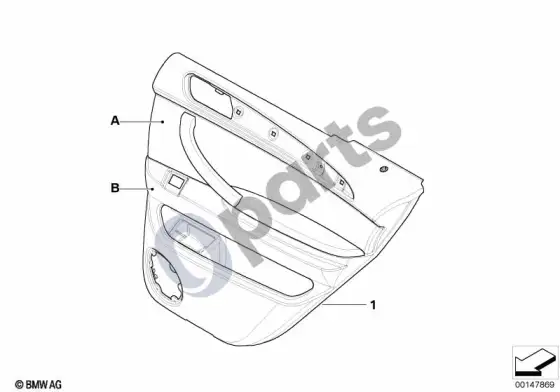 BMW X5 E53 individualus galinių durų įdėklas – schema
