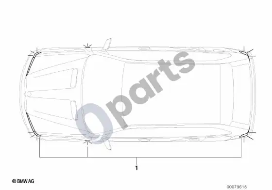BMW X5 E53 posūkio rodiklių montavimo komplektas, balti; ... - 2003.10 – schema