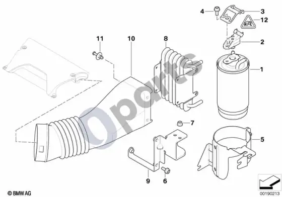BMW X5 E53 kuro filtras, kuro aušinimas – schema