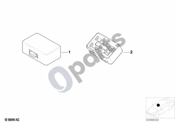 BMW X5 E53 lietaus jutiklis, atskiri komponentai – schema
