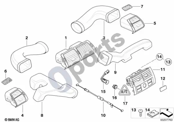 BMW X5 E53 oro išleidimo anga – schema