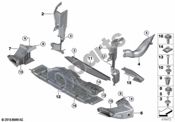 BMW X5 E53 oro kanalas – schema