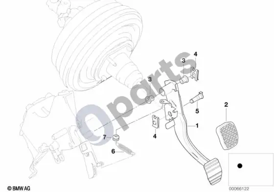 BMW X5 E53 pedalų laikiklis / stabdžių pedalas – schema