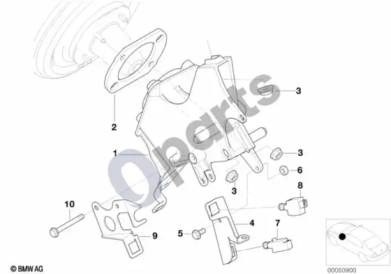 BMW X5 E53 pedalų laikiklis – schema