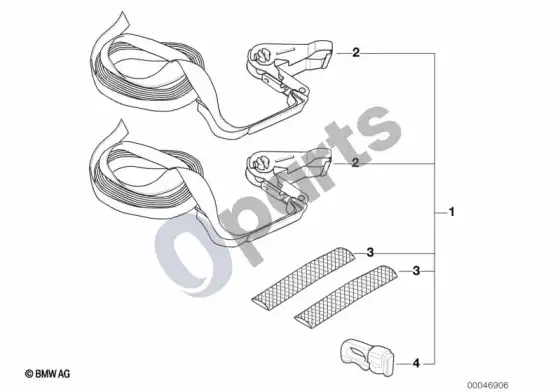 BMW X5 E53 priekabos tvirtinimo sistema – schema