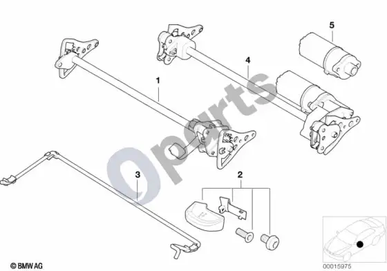 BMW X5 E53 priekinė sėdynė, pasvirimo reguliavimas – schema