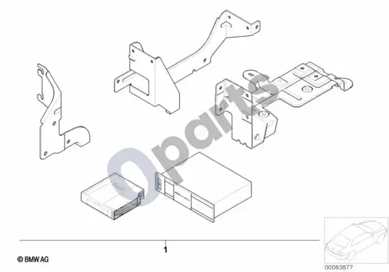 BMW X5 E53 papildomo montavimo komplektas, CD keitiklis; ... - 2001.10 – schema