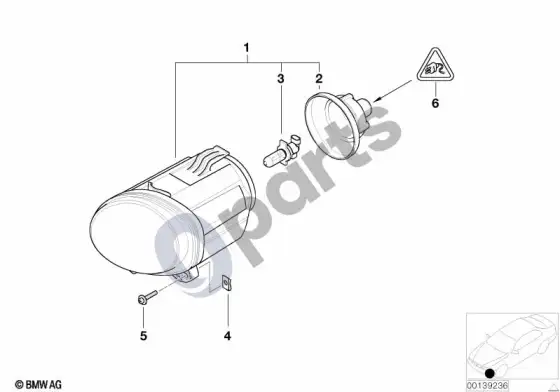 BMW X5 E53 rūko žibintai – schema