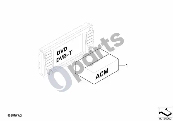BMW X5 E53 atsarginės dalys, priedų valdymo meniu ACM – schema