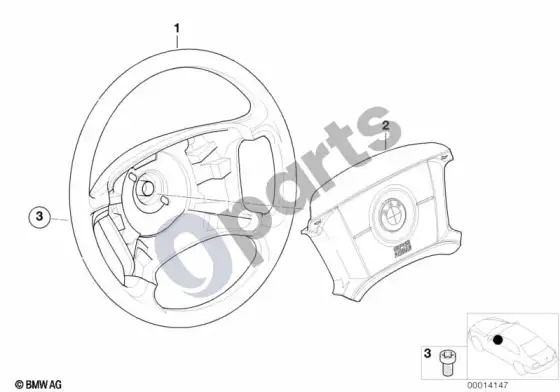 BMW X5 E53 vairas airbag-smart – schema