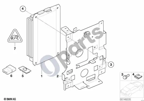 BMW X5 E53 stiprintuvas/laikiklis, hifi professional DSP – schema