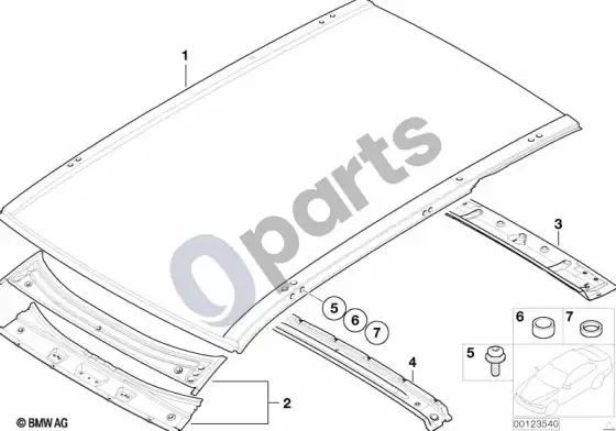 BMW X5 E53 stogas – schema