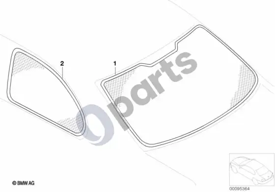 BMW X5 E53 saulės skydelis, sulankstomas – schema